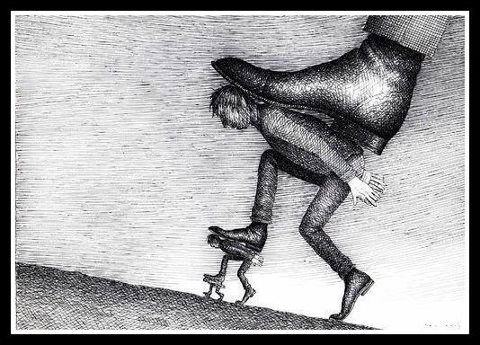 Image result for a person stepping to a person and another person